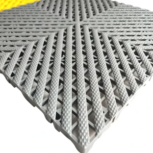 20mm Thick Anti-Slip Garage Floor Vinyl Tile Rigid Plastic PP Interlocked Car Wash Flooring for Indoor Workshops Hotels