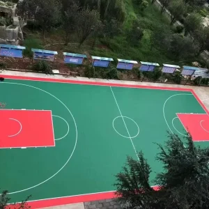 20x 20 Feet DIY Outdoor Backyard Basketball Court Tile Set for Athletic Court Flooring
