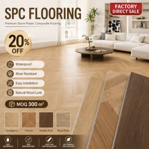 22 Mil Wide Plank Luxury Vinyl Flooring SPC Click Chevron Hybrid Flooring