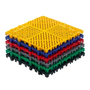 25 mm Interlocking PVC Floor Mats with Free-Flow Drainage Sports Flooring for Car Garages 5-Year Warranty