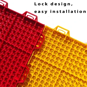 25cm x 25cm Plastic Interlocking Basketball Court Tiles for Outdoor Volleyball and Pickleball Courts