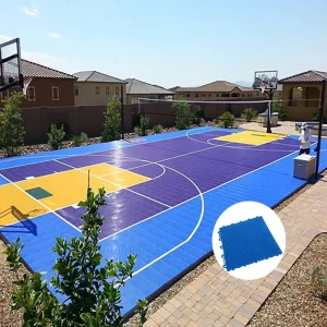 25cmx25cm PP Portable Plastic Tiles Interlocking Outdoor Sports Court Flooring for Basketball Tennis Volleyball