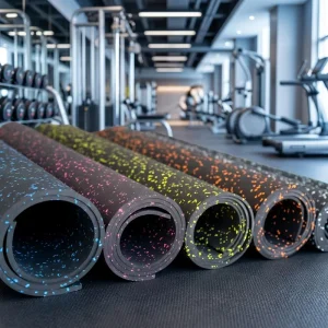 3-12mm SBR Gym Flooring Roll with Colored EPDM Rubber