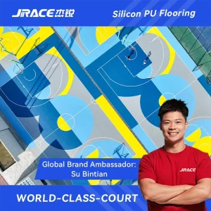 3-8mm Customizable Non-Toxic Silicon PU Tennis and Badminton Court Flooring Material