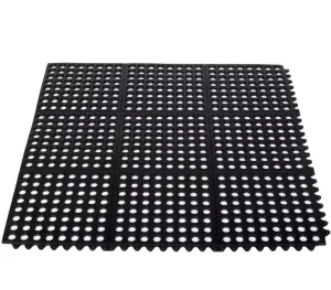 3 Feet by 3 Feet Interlocking Light Weight Rubber Anti slip Rubber Flooring Mat for Commercial Industrial Marine Use