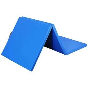 3-Piece Thick 6mm PU Folding Panel Gymnastics Mat for Yoga and Exercise
