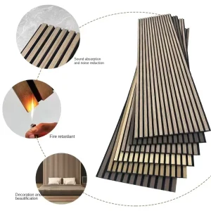 3 Sided Acoustic Wood Panels Wall Decor Interior Wood Acoustic Wall Panels