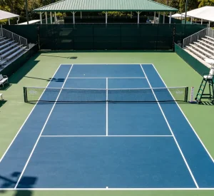 3 mm Thick Compact Solid-Bottom PVC Pickleball Sports Flooring, Custom Pattern
