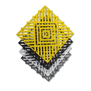 3.0cm Thick Non-Slip PVC Grid Mat for Car Wash Rooms Wood Grain Vinyl Flooring Click Installation