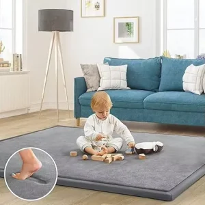 3.5cm Thick Memory Foam Non-Slip Coral Velvet Area Rug Soft Tatami Floor Mat for Nursery Living Room Baby Play Mat