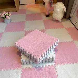 30*30CM Soft Plush Children Kids Rug Play Mat Puzzle Carpet Warm Playmat Interlocking Exercise Tiles Floor Carpet Decoration Mat