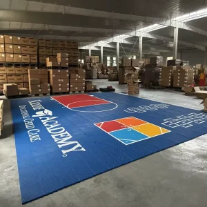30 Feet X 25 Feet Small Basketball Court with 750 Pcs Anti-Slip Floor Paint for Suspended Floor