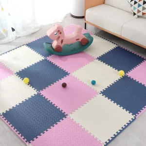 30 x 30cm Yoga and Dance Floor Mat, 2.5cm Thick, Indoor Protective Cushion for Kids’ Play and Exercise
