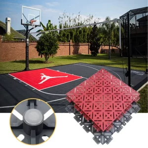 30.4 x 30.4cm PP Outdoor Basketball Court Flooring Tiles, Modular, Non-Slip, Interlocking