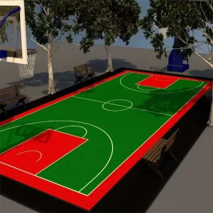 30×50 Feet Interlocking Modular Outdoor Sports Floor Tiles for Backyard Basketball Courts