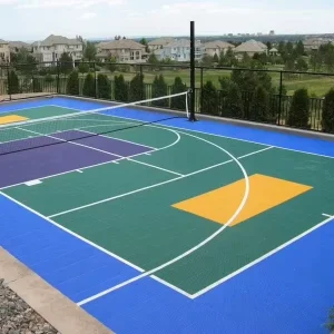 30×60 Feet Fireproof Roll Outdoor Multi Sport Basketball Court and Tennis Line for Family Backyard Home Court Sports