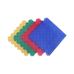 34cm x 34cm Interlocking Rubber Artificial Grass Sports Flooring Tiles, Anti-Slip, Indoor/Outdoor, Tennis and Multi-Sport