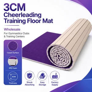 3CM Cheerleading Training Floor Mat Roll-Out Carpet XPE Foam for Gymnastics Clubs and Training Centers