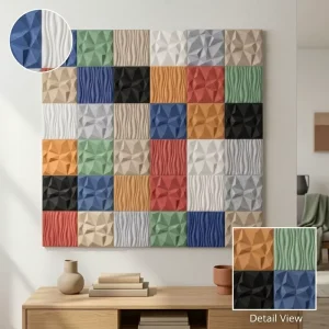 3D Cubic Design Polyester Fiber Acoustic Panels High Sound Absorbing Board for Cinema Decoration