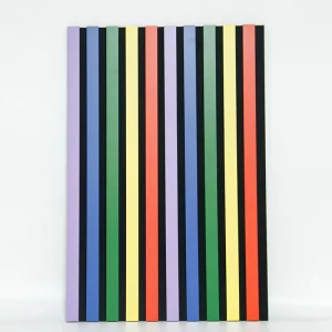 3D Eco Friendly MDF Fluted Rainbow Acoustic Wall Panels European Modern Sound Insulation High NRC 0.9 Living