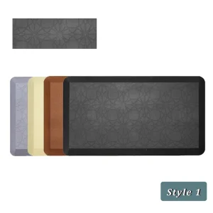 3D Embossed Anti-Fatigue Mat Textured Geometric Pattern Standing Floor Cushion Non-Slip Ergonomic Kitchen Mat