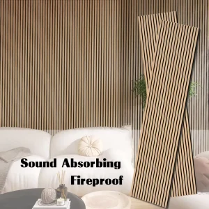 3D Fluted Acoustic Panels Factory Fireproof NRC 0.8 Modern Soundproof Boards for Home Fitness