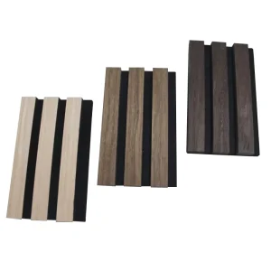 3D MDF Wood PET Strip Sound Absorbing Fluted Panel Acoustic Board Solid Oak Wooden Soundproof Slat Panel for Wall Panels Ceiling