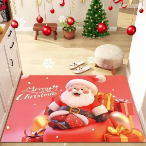 3D Printed Custom Personalized Polyester 4mm Thick Non-Slip Washable Doorway Area Rugs Set for Festive Entryway Decor