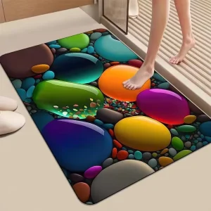 3D Three-dimensional Bathroom Mat Soft Absorbent Quick-drying Non-slip