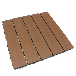 3D Waterproof Interlocking Decking Tile DIY Click Square WPC Wood Outdoor Flooring for Backyard Swimming Square Brushed
