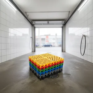 3cm PP Interlocking Garage Floor Tiles for Carwash and Workshop