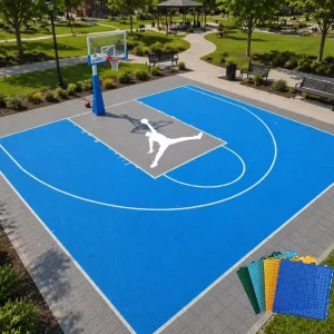 3×3 DIY Interlocking PP Plastic Floor Tiles for Basketball Court Sports Flooring Outdoor Backyard Use Shock Absorption