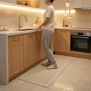 4/5 Inch Thick Cushioned Grey Dirt-Resistant Waterproof Washable Anti-Fatigue Kitchen Floor Mat