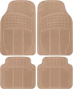 4-Piece All-Season Universal PVC Car Floor Mats with Deep Grooves for SUV Pickup Waterproof