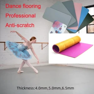 4.0/5.0/6.5 mm Comfortable Anti-Skid Multi-Color Dance PVC Vinyl Flooring for Ballet Studios