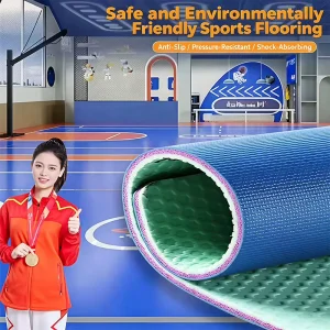 4.5MM Table Tennis Court PVC Flooring Eco-Friendly Anti-Slip Shock Absorption Durable Custom Made Indoor Sports Court