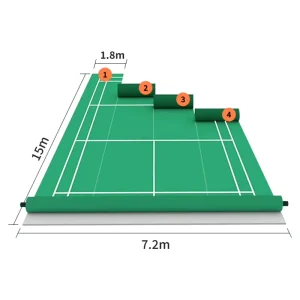 4.5mm Portable Indoor PVC Vinyl Badminton Court Mat Modern Easy Adhesive Shock Absorbing Anti Slip Graphic Design