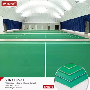 4.5mm Sport PVC Flooring for Approved Badminton Court Vinyl Plastic Laminate Flooring Roll for Tennis Basketball Court
