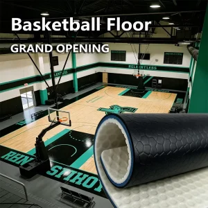 4.5mm Water Cube PVC Court Flooring Multi-sport Indoor Mat for Badminton Basketball Waterproof Wear Resistant Custom Size