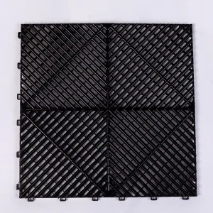 40 x 40 x 1.8 Black PP Grid Interlocking Garage Floor Tiles