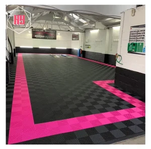 400*400*18mm Anti-Slip PP Interlocking Garage Floor Tiles, Removable Plastic Floor Mats for Car Wash