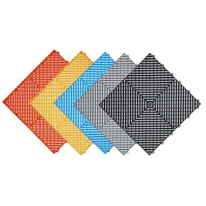 400*400*18mm Anti-Slip PP Interlocking Garage Plastic Flooring Tiles