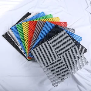 400*400*18mm Arc-Shaped PP Interlocking Garage Floor Tiles Rigid Modular Plastic