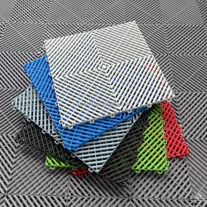 400*400*18mm Non-Slip Wear-Resistant Plastic Floor Tiles for Garages and Auto Repair Workshops