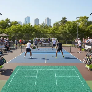 44x20ft Acrylic Coated PVC Pickleball Court Mat 3mm Thick Sand Surface