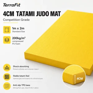 4cm Judo Mat Professional Training Tatami PU Foam Core PVC Surface Martial Arts Gym Floor Mat 1x2m Modular
