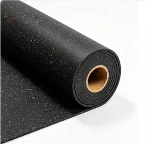 4mm Indoor Low-Odor Commercial Rubber Flooring Roll for Sports Gyms, Shock-Absorbing and Non-Slip