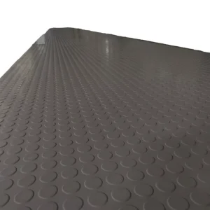 4mm Penny Design Coin Studded Rubber Flooring Mat with Cutting Service Shore 38-65 Hardness for Vans Warehouses & Animal Cages