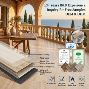 4mm UV-Coated Rigid Core SPC Flooring Sheet Click PVC Vinyl Wood-Look Interlocking Plank
