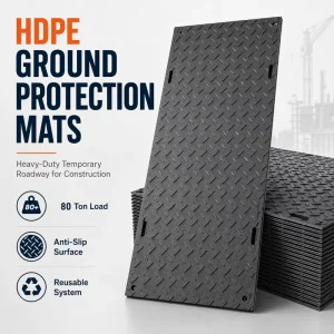 4x8ft HDPE Temporary Roadway Panels Heavy-Duty Ground Mats for Excavators Mobile Cranes and Infrastructure Projects